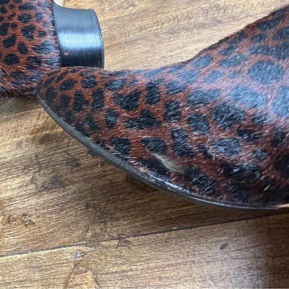 Walter Steiger booties Womens Animal Printed fur Hair Pointed Toe Brown 8.5B - Picture 7 of 11